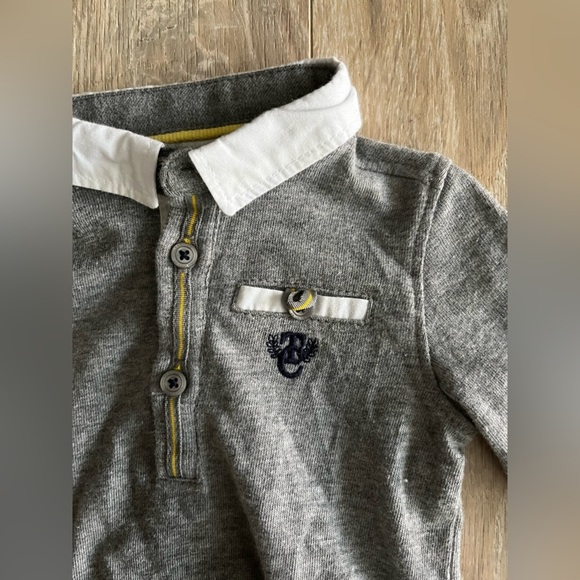 Tartine et Chocolat Baby Grey Polo Shirt - Size 0-3 months - Picture 2 of 6